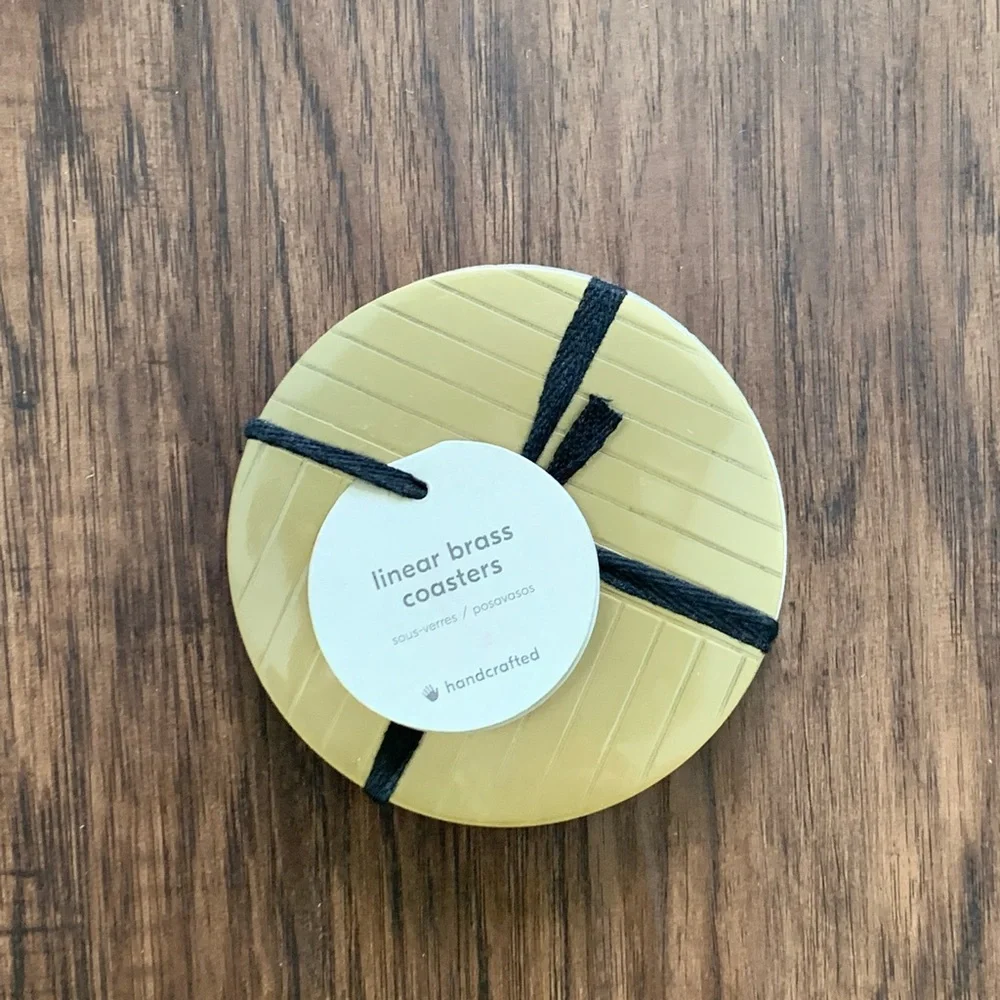 West elm Linear Brass Coasters set of 4
